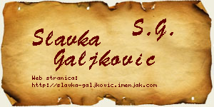 Slavka Galjković vizit kartica